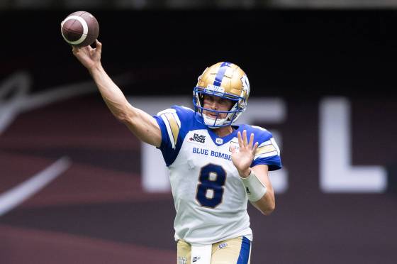 DARRYL DYCK / THE CANADIAN PRESS FILES Winnipeg Blue Bombers quarterback Zach Collaros had arguably his best game of the season.