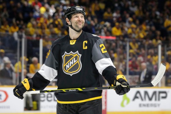 Mark Humphrey / The Associated PressPacific Division forward John Scott looks into the stands during the NHL hockey All-Star championship game against the Atlantic Division.