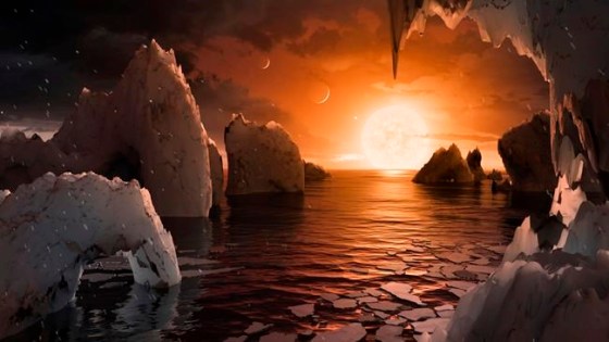 NASA / JPL-CaltechAn artist's conception of what the surface of the exoplanet TRAPPIST-1f may look like.