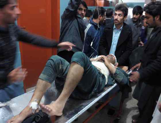 Naveed Ali / The Associated PressA patient is brought to a hospital after severe earthquake was felt in Mingora, the main town of Pakistan Swat valley, Monday. A powerful 7.7-magnitude earthquake in northern Afghanistan rocked cities across South Asia. Strong tremors were felt in Kabul, New Delhi and Islamabad on Monday.