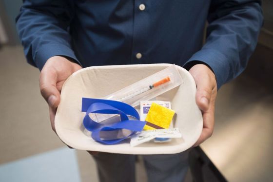 CPAn injection kit at a supervised drug-consumption site in Surrey, B.C. (Jonathan Hayward / The Canadian Press files)