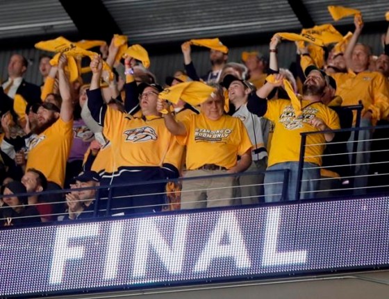 Mark Humphrey / The Associated Press FilesNashville Predators fans cheer during NHL hockey Stanley Cup playoffs in 2017.