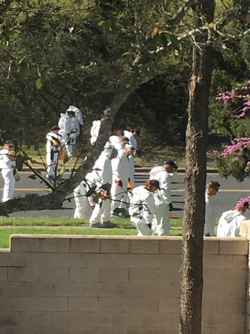 Caroline Smith / The Associated PressAuthorities work the scene in Austin, Texas, Monday, two houses down from where bomb exploded Sunday evening.