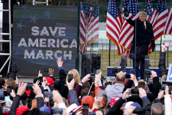 CPDonald Trump prepares to speak at a rally shortly before a violent mob stormed the nearby U.S. Capitol on Jan. 6. (Jacquelyn Martin / The Associated Press files)