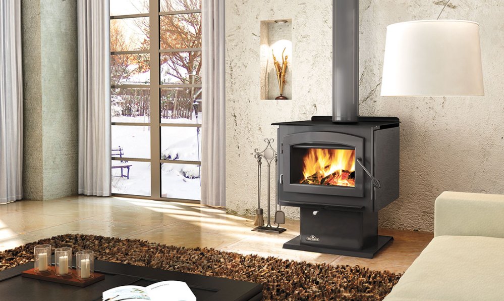 The free-standing wood stove