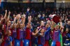 FILE - Barcelona players celebrate at the end of the Women's Spanish La Liga soccer match between Barcelona and Real Madrid at Johan Cruyff stadium in Barcelona, Spain, Sunday, March 13, 2022. On Wednesday, Aug. 10, 2022, the Spanish soccer federation blamed the newly created professional women’s league for a two-week delay in the draw for this season’s competition. The federation said the draw will finally take place on Friday, Aug. 12, 2022 after a ruling by Spain’s highest sports authority. (AP Photo/Joan Monfort, File)