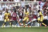 Aston Villa's Danny Ings, 2nd right, scores during the English Premier League soccer match between Aston Villa and Everton at Villa Park in Birmingham, England, Saturday, Aug.13, 2022. (AP Photo/Rui Vieira)