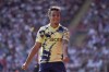 Leeds United's Rodrigo Moreno celebrates scoring their side's second goal of the game during the English Premier League soccer match between Leeds United and Southampton at St. Mary's Stadium, Southampton, England, Saturday Aug. 13, 2022. (Adam Davy/PA via AP)