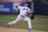New York Mets starting pitcher Jacob deGrom (48) throws in the first inning of a baseball game against the Philadelphia Phillies, Saturday, Aug. 13, 2022, in New York. (AP Photo/John Minchillo)