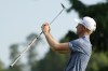 Will Zalatoris celebrates after defeating Sepp Straka, of Austria, in a playoff in the final round of the St. Jude Championship golf tournament, Sunday, Aug. 14, 2022, in Memphis, Tenn. (AP Photo/Mark Humphrey)