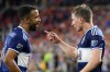 Vancouver Whitecaps' Ryan Gauld, right, speaks with midfielder Caio Alexandre during the second half of an MLS soccer match against FC Cincinnati on July 13, 2022, in Cincinnati. The Whitecaps have loaned Alexandre to Brazilian side Fortaleza EC through the end of the year. THE CANADIAN PRESS/AP-Jeff Dean
