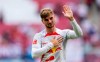Leipzig's Timo Werner waves towards the supporters after the Bundesliga soccer match between RB Leipzig and 1. FC Cologne in Leipzig, Germany, Saturday, Aug. 13, 2022. (Hendrik Schmidt/dpa via AP)