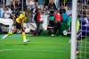 FILE - Jamie Bynoe-Gittens from Borussia Dortmund controls the ball, during the German Soccer Cup 1st round match betwen 1860 Munich and Borussia Dortmund, in Munich, Germany, Friday, July 29, 2022. Dortmund announced Tuesday, Aug. 16, 2022, that it was extending the 18-year-old Bynoe-Gittens’ contract ahead of time to June 2025, warding off any potential suitors who may have noticed his impact already this season. (Matthias Balk/dpa via AP, File)