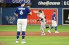 Baltimore Orioles' Adley Rutschman (35) runs the bases after hitting a solo home run off Toronto Blue Jays starting pitcher Alek Manoah (6) in fifth inning American League baseball action against the Toronto Blue Jays in Toronto on Tuesday, August 16, 2022. THE CANADIAN PRESS/Jon Blacker