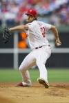 Philadelphia Phillies starting pitcher Aaron Nola delivers during the first inning of a baseball game against the New York Mets, Friday, Aug. 19, 2022, in Philadelphia. (AP Photo/Chris Szagola)