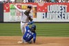 Toronto Blue Jays' Bo Bichette (11) is out at second by New York Yankees second baseman Gleyber Torres during the seventh inning of a baseball game, Sunday, Aug. 21, 2022, in New York. (AP Photo/Corey Sipkin)