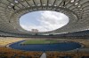 FILE - A general view at the Olympic national stadium in Kyiv, Ukraine, June 10, 2012. With two teams playing in an empty stadium hundreds of miles away from their hometowns, the Ukrainian soccer league started its new season Tuesday, Aug. 23, 2022 after a poignant ceremony paying tribute to those fighting in the war with Russia. The opening match at Kyiv’s 65,500-seat Olympic stadium — where spectators were not allowed in — saw two teams from the war-torn east of the country, Shaktar Donetsk and Metalist 1925, play out a 0-0 draw. (AP Photo/Andrey Lukatsky, file)
