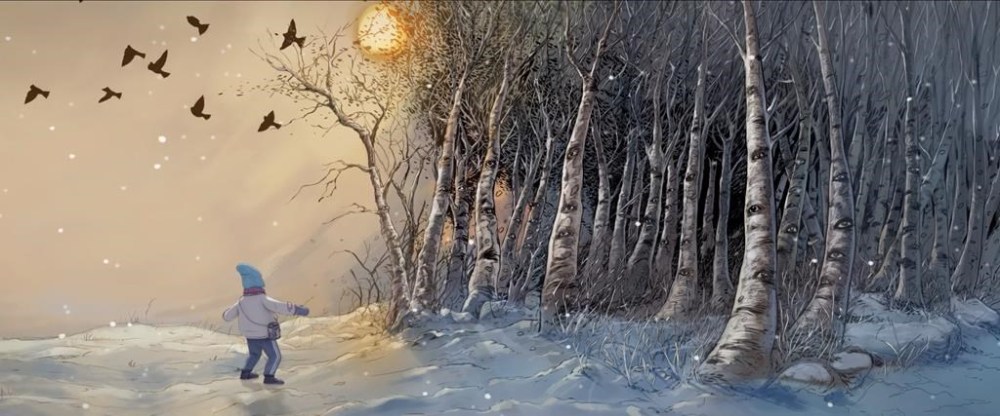 A still from animated documentary