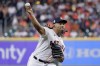 Houston Astros starting pitcher Luis Garcia throws against the Minnesota Twins during the first inning of a baseball game Thursday, Aug. 25, 2022, in Houston. (AP Photo/Michael Wyke)