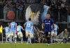 Lazio's Luis Alberto, third left, celebrates with teammates after scoring his side's second goal during the Italian Serie A soccer match between Lazio and Inter Milan at Rome's Olympic Stadium, Friday, Aug. 26, 2022. (AP Photo/Gregorio Borgia)