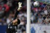 Vancouver Whitecaps goalkeeper Thomas Hasal allows a goal to Nashville FC's Jack Maher, not seen, during first half MLS soccer action in Vancouver on Saturday, August 27, 2022. THE CANADIAN PRESS/Darryl Dyck