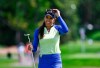 Paula Reto of South Africa smiles after her putt on the green of the 8th hole during the final round of the CP Women's Open in Ottawa, on Sunday, Aug. 28, 2022. THE CANADIAN PRESS/Justin Tang