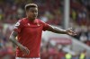 Nottingham Forest's Jesse Lingard gestures during the English Premier League soccer match between Nottingham Forest and Tottenham Hotspur at the City Ground stadium in Nottingham, England, Sunday, Aug. 28, 2022.(AP Photo/Rui Vieira)