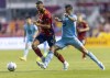 Real Salt Lake forward Justin Meram (9) tries to stay ahead of Minnesota United defender Alan Benitez (2) during an MLS soccer match Wednesday, Aug. 31, 2022, in Sandy, Utah. (Scott G Winterton/Deseret News via AP)