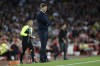 Aston Villa's head coach Steven Gerrard watches the English Premier League soccer match between Arsenal and Aston Villa at the Emirates Stadium in London, Wednesday, Aug. 31, 2022. (AP Photo/David Cliff)