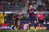 Bologna's Marko Arnautovic scores during the Serie A soccer match between Bologna and Salernitana at Renato Dall'Ara Stadium, Bologna, Italy, Thursday Sept. 1, 2022. (Massimo Paolone/LaPresse via AP)