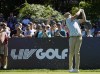 Cameron Smith tees off on the second hole during the first round of the LIV golf tournament, Friday, Sept. 2, 2022, in Bolton, Mass. (AP Photo/Mary Schwalm)