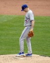 Toronto Blue Jays starting pitcher Ross Stripling kicks at the mound after giving up a game-tying solo home run to Pittsburgh Pirates' Oneil Cruz during the fifth inning of a baseball game, Sunday, Sept. 4, 2022, in Pittsburgh. (AP Photo/Keith Srakocic)