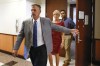 Former Texas Rangers pitcher John Wetteland, front, accused of sexually assaulting a child, alongside his wife, Rebecca, leaves the courtroom during the final day of his trial at the Denton County Courthouse in Denton, Texas, Friday, Sept. 2, 2022. The judge declared a mistrial after the jury said they were deadlocked. (Shafkat Anowar/The Dallas Morning News via AP)