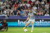 Salzburg's Noah Okafor, right, scores his side's first goal during the Champions League group E soccer match between RB Salzburg and AC Milan at the Salzburg stadium in Salzburg, Austria, Tuesday, Sept. 6, 2022. (AP Photo/Florian Schroetter)