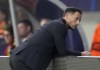 Leipzig's coach Domenico Tedesco reacts during the Champions League Group F soccer match between RB Leipzig and Shakhtar Donetsk, in Leipzig, Germany, Tuesday, Sept. 6, 2022. (AP Photo/Michael Sohn)