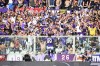 Fiorentina's Christian Kouame celebrates scoring during the Serie A soccer match between Fiorentina and Juventus at the Artemio Franchi stadium in Florence, Italy, Saturday, Sept. 3, 2022. (Massimo Paolone/LaPresse via AP)