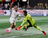 Atlanta United forward Josef Martinez has his shot blocked by Toronto FC goalkeeper Quentin Westberg during the second half of an MLS soccer match Wednesday, Aug. 18, 2021, in Atlanta. THE CANADIAN PRESS/AP-Curtis Compton/Atlanta Journal-Constitution via AP