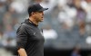 New York Yankees manager Aaron Boone is shown during the seventh inning of a baseball game against the Minnesota Twins. Monday, Sept. 5, 2022, in New York. (AP Photo/Noah K. Murray)