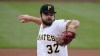 Pittsburgh Pirates starting pitcher Bryse Wilson delivers during the second inning of the first baseball game of a doubleheader against the New York Mets in Pittsburgh, Wednesday, Sept. 7, 2022. (AP Photo/Gene J. Puskar)