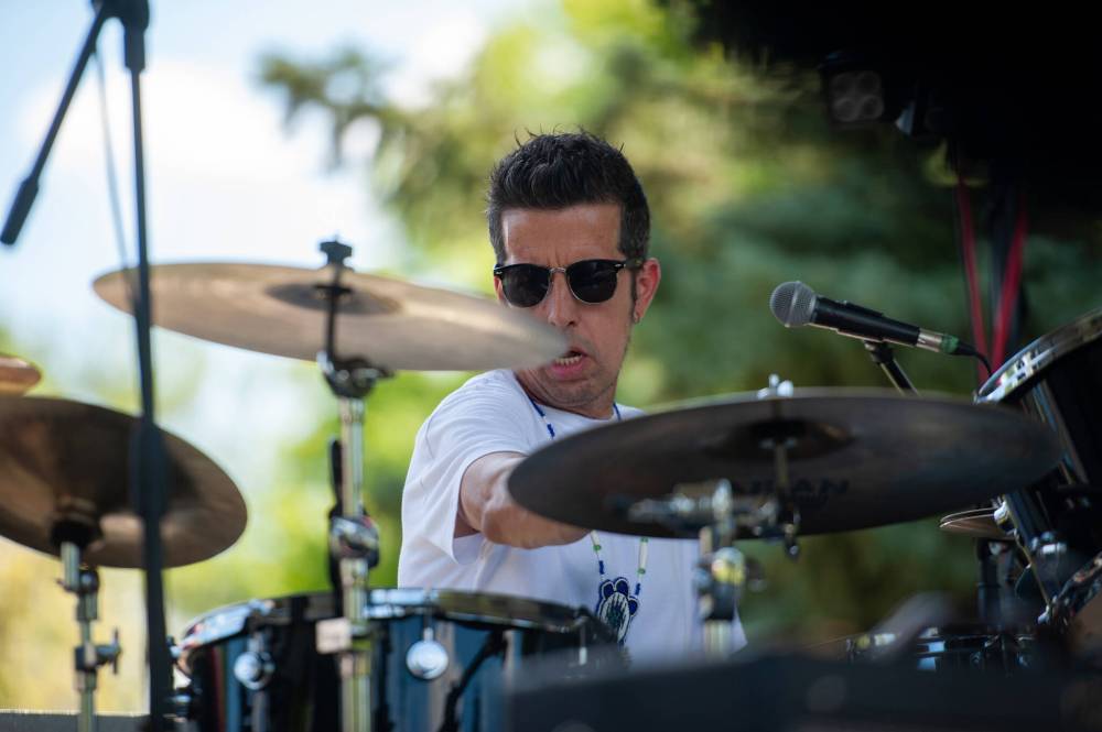 Drummer Rich Reid of Indian City keeps the beat for his bandmates. (Ethan Cairns / Winnipeg Free Press)
