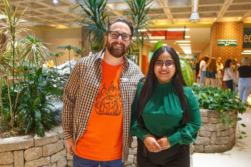 MIKE DEAL / WINNIPEG FREE PRESS
Joshua Malam, VP Academic for the RRC Polytech Students’ Association, and Manpreet Kaur, President of the RRC Polytech Students’ Association say the Rainbow Walkway includes representation for all 2SLGBTQIA+ (Two-Spirit, Lesbian, Gay, Bisexual, Transgender, Queer and/or Questioning, Intersex and Asexual) community members.