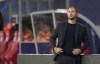 Leipzig's coach Domenico Tedesco reacts during the Champions League Group F soccer match between RB Leipzig and Shakhtar Donetsk, in Leipzig, Germany, Tuesday, Sept. 6, 2022. (AP Photo/Michael Sohn)