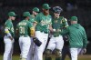 Oakland Athletics relief pitcher A.J. Puk (33) is pulled from the team's baseball game against the Chicago White Sox in the ninth inning in Oakland, Calif., Friday, Sept. 9, 2022. (AP Photo/Godofredo A. Vásquez)
