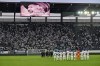 The stadium during a minute of silence after the passing of Britain's Queen Elizabeth II during the Europa League Group A soccer match between FC Zuerich and Arsenal, Thursday, Sept. 8, 2022, at the Kybunpark stadium, in St. Gallen, Switzerland. (Gian Ehrenzeller/Keystone via AP)