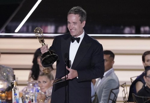 Matthew Macfayden accepts the Emmy for outstanding supporting actor in a drama series for 