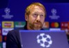 Chelsea manager Graham Potter during a press conference at Stamford Bridge, London, Tuesday Sept. 13, 2022. (Steven Paston/PA via AP)
