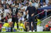 Leipzig's head coach Marco Rose gestures during the Champions League group F soccer match between Real Madrid and Leipzig at the Santiago Bernabeu stadium in Madrid, Wednesday, Sept. 14, 2022. (AP Photo/Manu Fernandez)