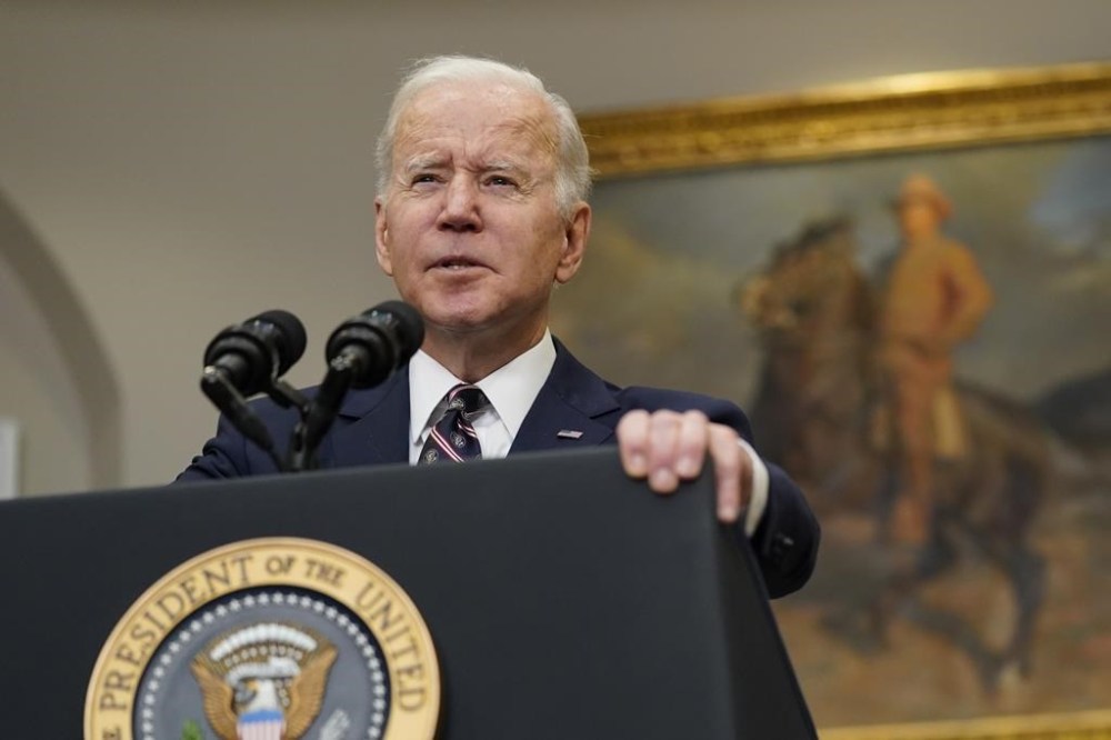 FILE - President Joe Biden speaks about a counterterrorism raid carried out by U.S. special forces that killed top Islamic State leader Abu Ibrahim al-Hashimi al-Qurayshi in northwestern Syria, Feb. 3, 2022, in the Roosevelt Room of the White House in Washington. Biden and top national security officials have cited the recent strike killing al-Qaida head Ayman al-Zawahri as evidence that America maintains an “over-the-horizon” counterterrorism capacity in Afghanistan after the withdrawal. (AP Photo/Patrick Semansky, File)