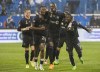 CF Montreal’s Kei Kamara, centre, celebrates with teammates after scoring against Chicago Fire during first half MLS soccer action in Montreal, Tuesday, September 13, 2022.With CF Montreal’s rain-soaked win over Chicago on Tuesday evening at Stade Saputo, the club has done enough to secure home field advantage for the first round of the Major League Soccer Playoffs.&nbsp;THE CANADIAN PRESS/Graham Hughes