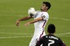FILE - United States Johnny Cardoso, top, controls the ball during a Concacaf Men's Olympic Qualifying championship soccer match against Mexico, in Guadalajara, Mexico, on March 24, 2021. Cardoso replaced Yunus Musah on the roster Friday Sept. 16, 2022, for the matches against Japan on Sept. 23 in Düsseldorf, Germany, and Saudi Arabia four days later in Murcia, Spain. Musah will miss the United States' last two World Cup warmup matches because of a left groin injury. (AP Photo/Fernando Llano, File)